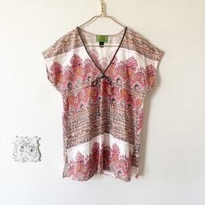 Tracy Porter Pink Paisley Bohemian Blouse 4/6 S